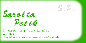 sarolta petik business card